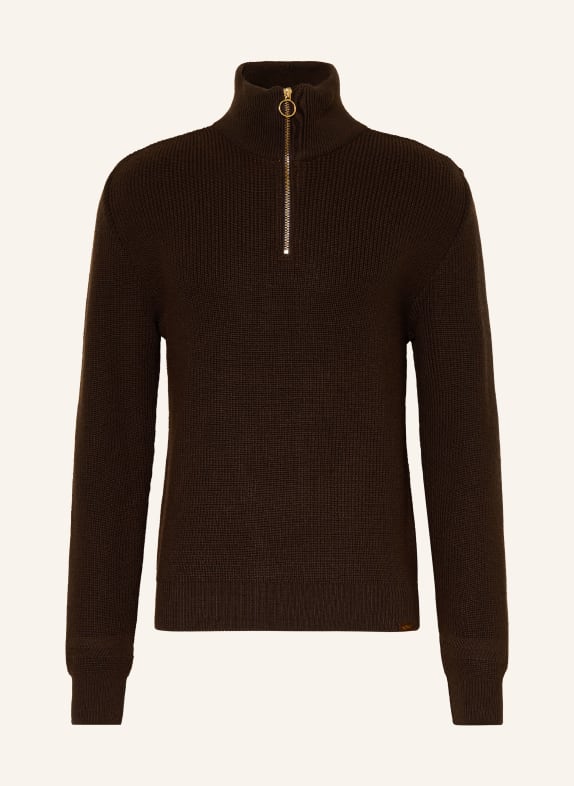 PAUL & SHARK Half-zip sweater DARK BROWN