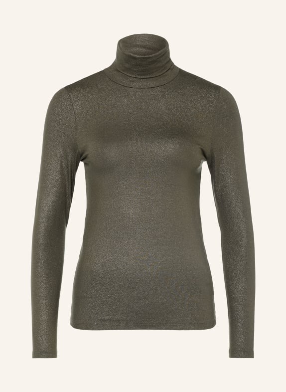 MAJESTIC FILATURES Long sleeve shirt with glitter thread OLIVE