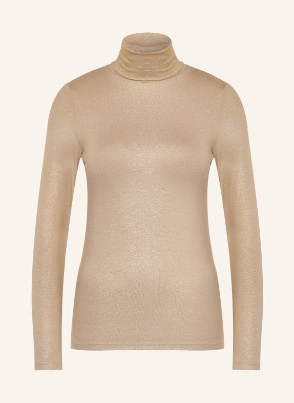 MAJESTIC FILATURES Long sleeve shirt with glitter thread GOLD
