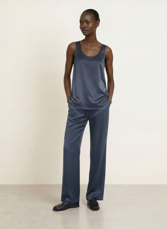 Juvia Satijnen top FINNJA DONKERBLAUW
