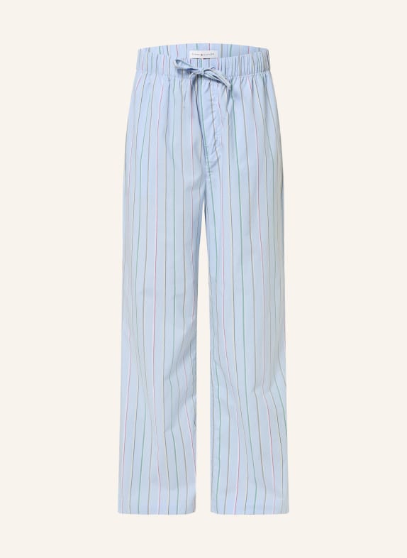 TOMMY HILFIGER Pajama bottoms LIGHT BLUE / GREEN / WHITE