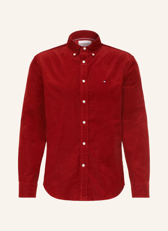 TOMMY HILFIGER Chemise en velours côtelé coupe regular ROUGE