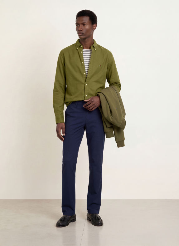 TOMMY HILFIGER Flanellen overhemd Regular Fit GROEN