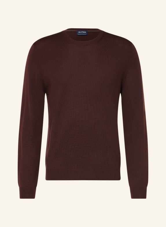OLYMP Pullover aus Merinowolle DUNKELROT