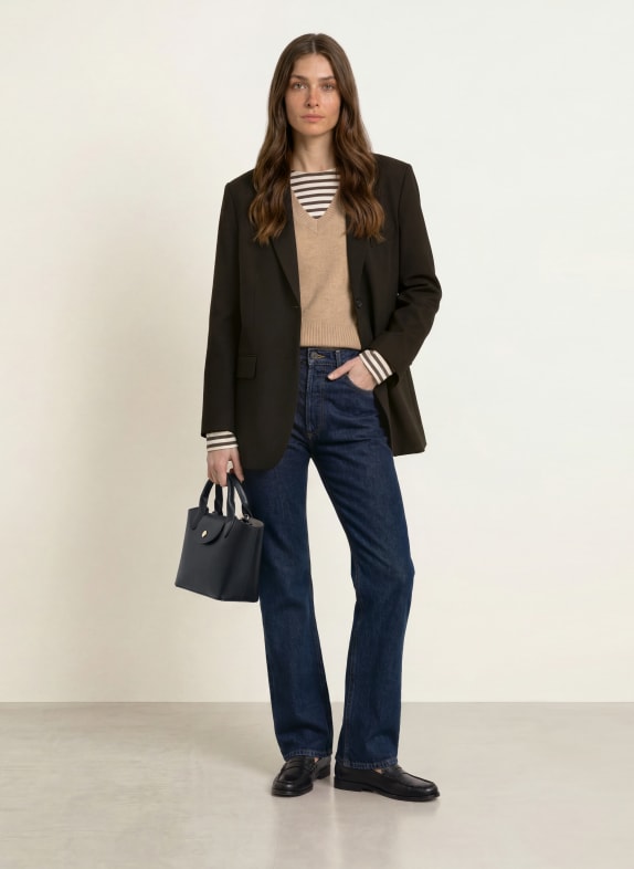 LONGCHAMP Geantă de umăr ÉPURE XS NEGRU / MARO ÎNCHIS