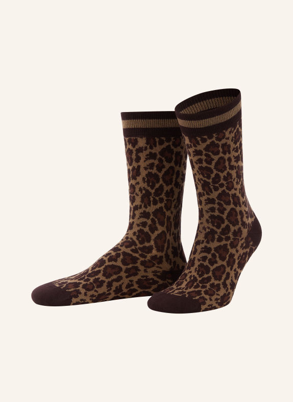 COPENHAGEN STUDIOS Chaussettes avec fil pailleté MARRON FONCÉ / MARRON
