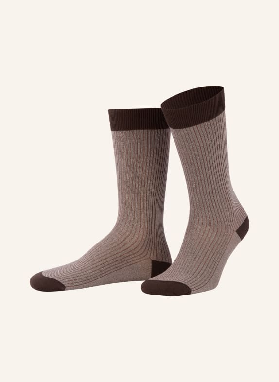 COPENHAGEN STUDIOS Socks with glitter thread BROWN / DARK BROWN