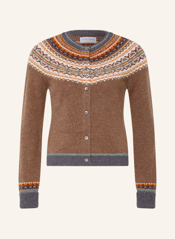 ERIBÉ Strickjacke ALPINE BRAUN / COGNAC / WEISS