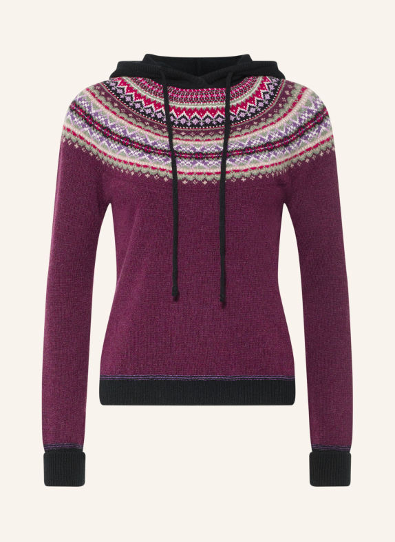 ERIBÉ Strick-Hoodie ALPINE DUNKELLILA / HELLLILA / OLIV