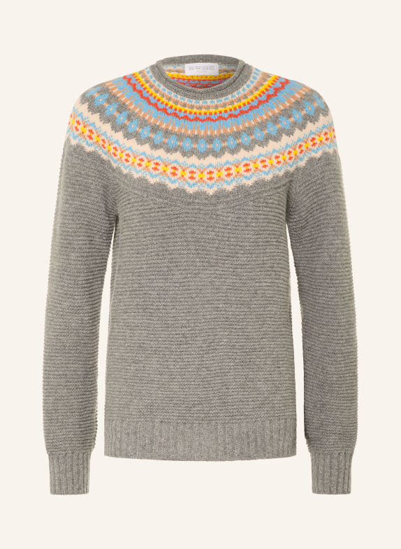 ERIBÉ Pullover STONEYBREK GRAU / GELB / HELLBLAU