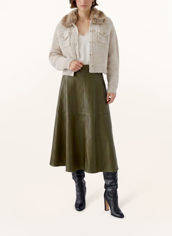 oui Rok in leerlook KAKI