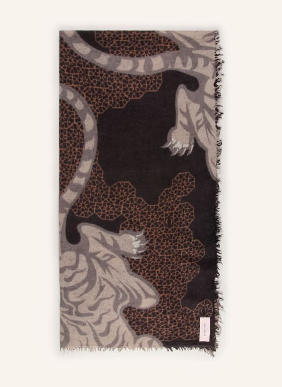 PURSCHOEN Kasjmier sjaal BENGAL TIGER ZWART / BRUIN / GRIJS