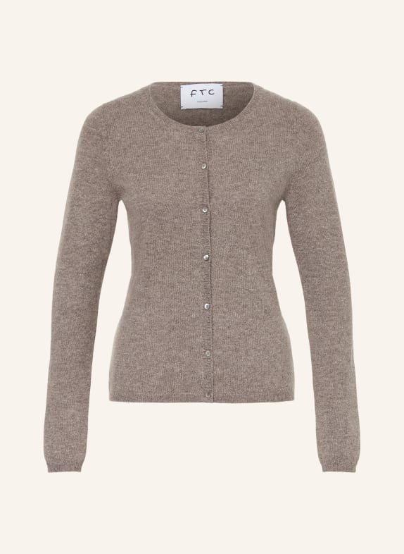 FTC CASHMERE Strickjacke aus Cashmere TAUPE