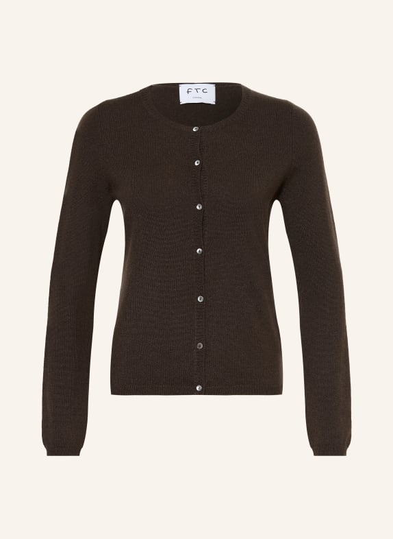 FTC CASHMERE Cardigan en cachemire MARRON FONCÉ