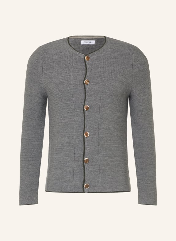 Grasegger Veste en laine mérinos GRIS