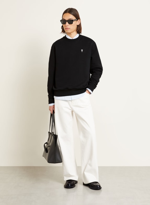 AMI PARIS Sweatshirt MOLLETON SCHWARZ / WEISS