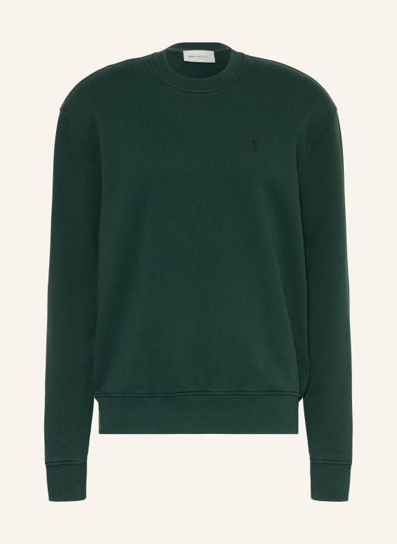 AMI PARIS Sweatshirt MOLLETON DUNKELGRÜN