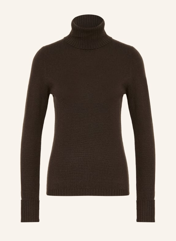 FTC CASHMERE Pull à col roulé en cachemire MARRON FONCÉ