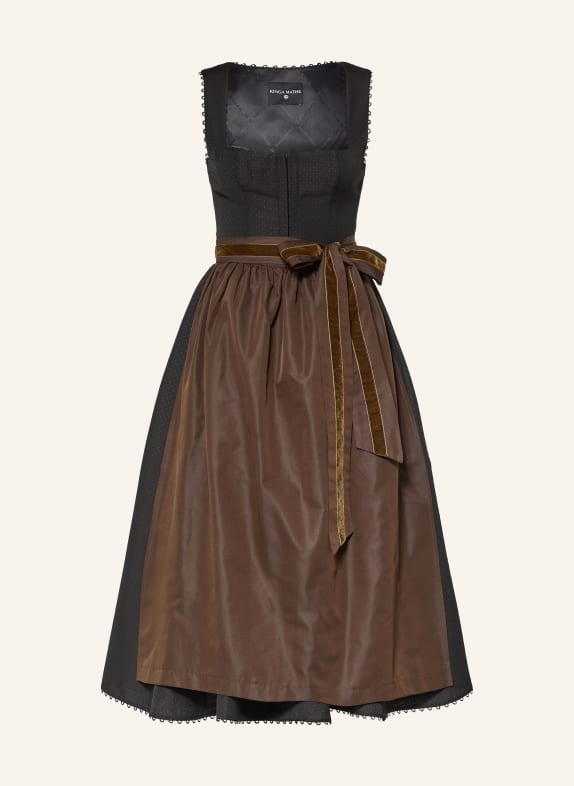 KINGA MATHE Jacquard-Dirndl TIARA SCHWARZ / DUNKELBRAUN