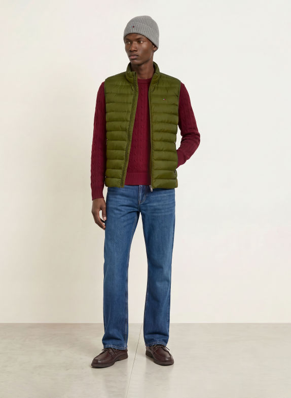 TOMMY HILFIGER Quiltad väst OLIVGRÖN
