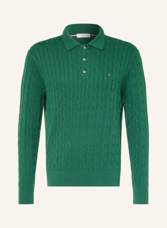 TOMMY HILFIGER Knitted polo shirt GREEN
