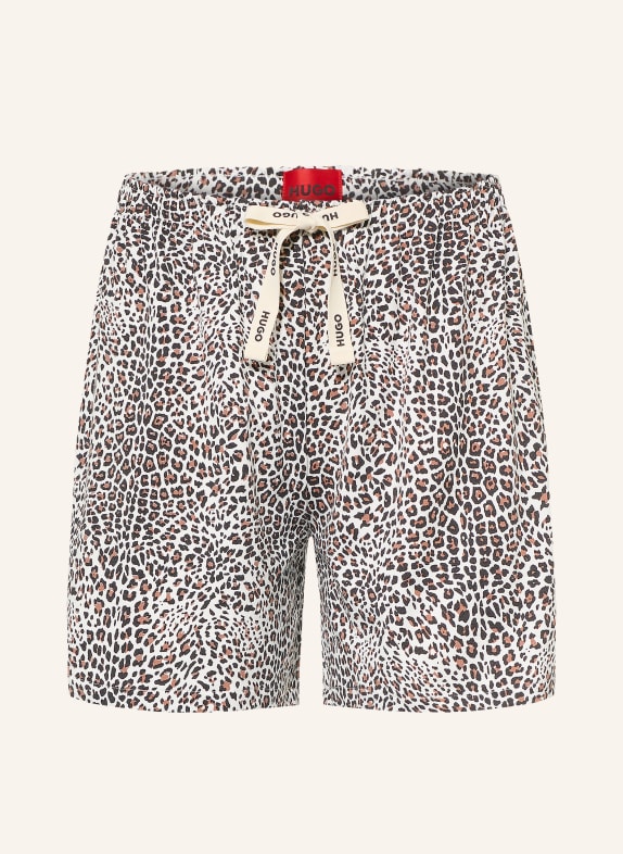 HUGO Schlafshorts CREME / BRAUN / SCHWARZ