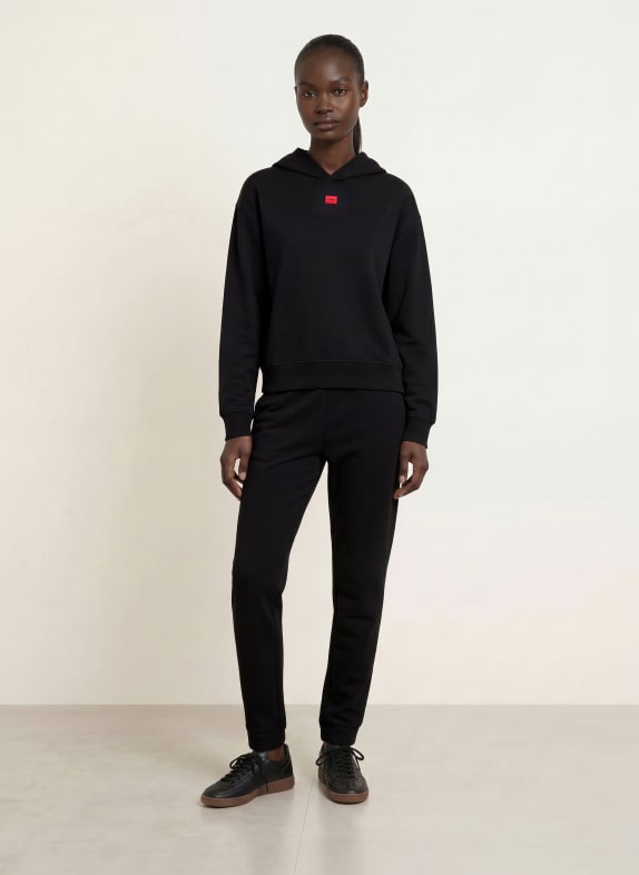 HUGO Lounge-hoodie SIGNATURE ZWART
