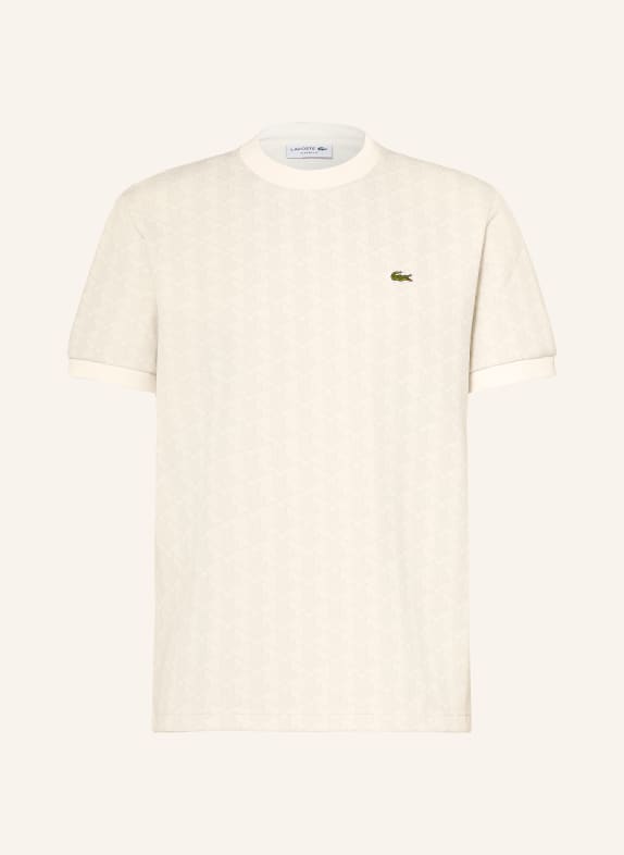 LACOSTE Tricou ALB / GRI DESCHIS