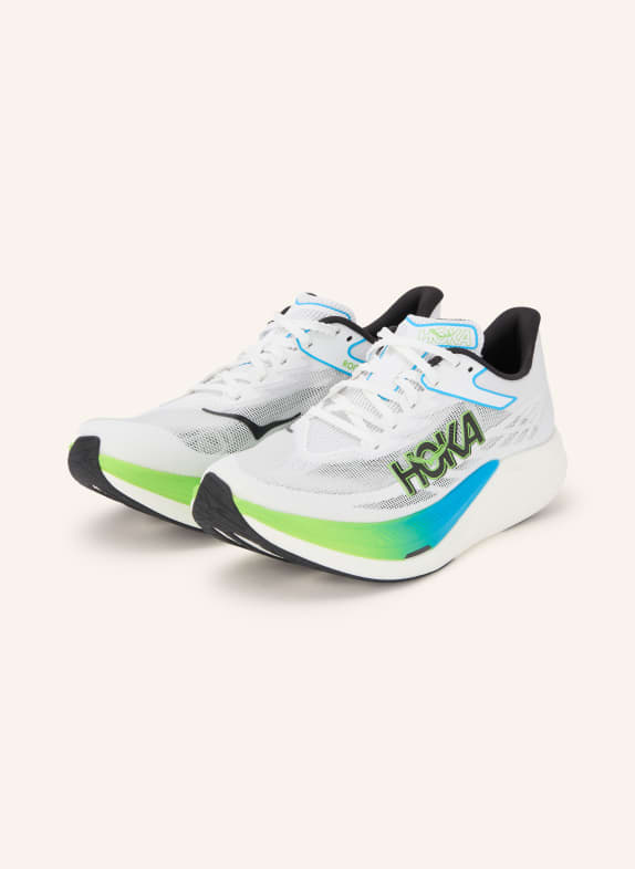 HOKA Laufschuhe U ROCKET X 3 WEISS / HELLGRÜN / HELLBLAU