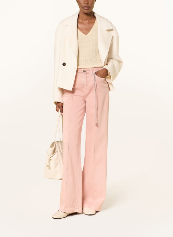MARC CAIN Wide Leg-jeans WARRI med strass 217 persikobeige