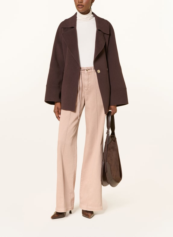 MARC CAIN Wide leg jeans WARRI met sierstenen 619 warm taupe new