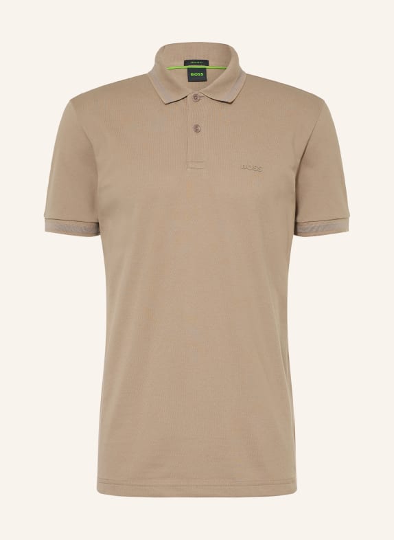 BOSS Koszulka polo z pikowanym wzorem PIO KHAKI