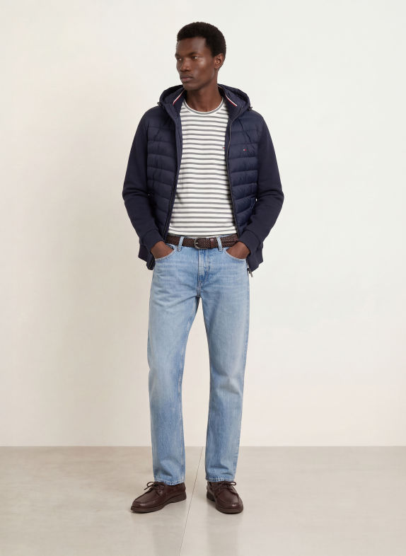 TOMMY HILFIGER Tricou ALB / ALBASTRU ÎNCHIS