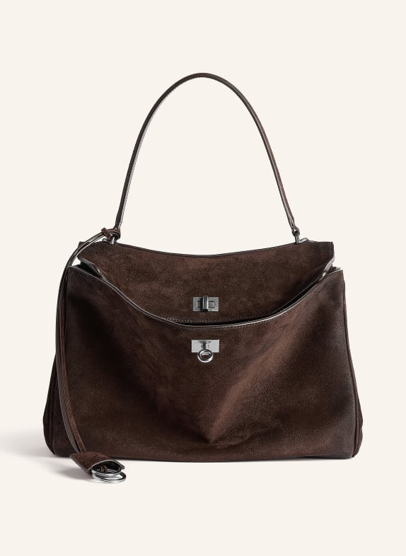 BALENCIAGA Handtasche DUNKELBRAUN / SILBER
