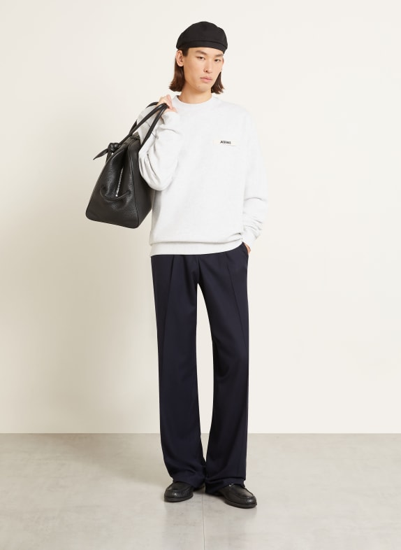 JACQUEMUS Sweatshirt LE SWEATSHIRT GROS GRAIN LICHTGRIJS / ZWART