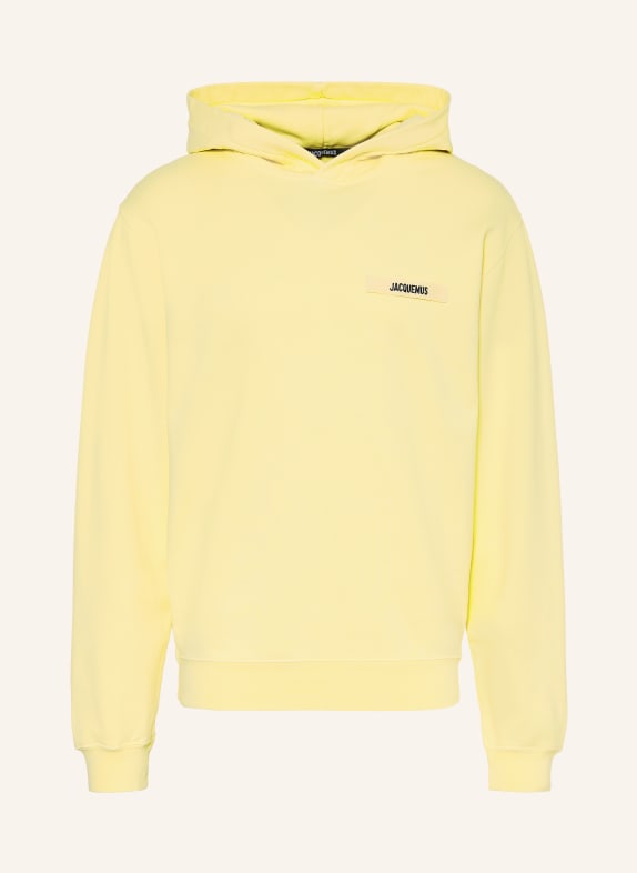 JACQUEMUS Sweat à capuche LE HOODIE GROS GRAIN JAUNE CLAIR
