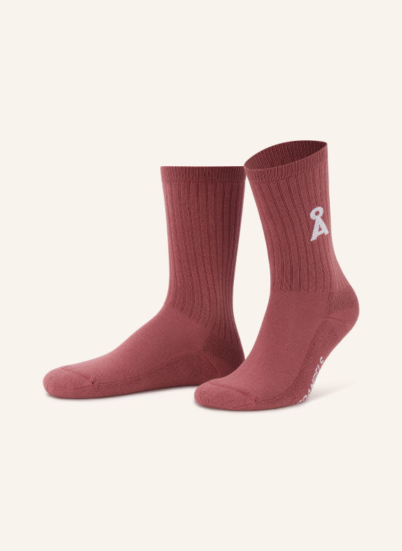 ARMEDANGELS Chaussettes SAAMUS BOLD ROUGE CLAIR