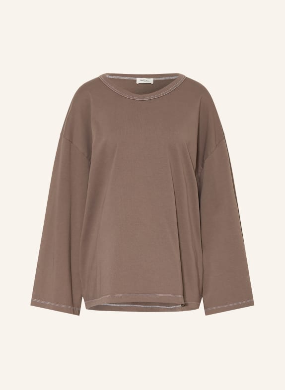 American Vintage Oversized tričko s dlouhým rukávem FIZVALLEY ČERNOŠEDÁ