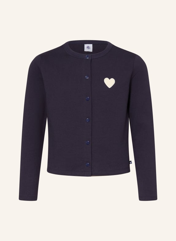 PETIT BATEAU Sweatjacke DUNKELBLAU / ECRU