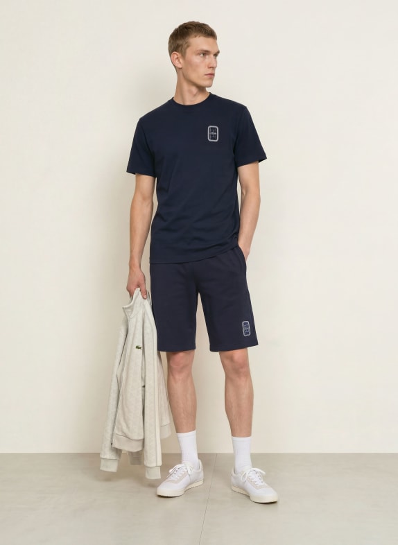 LACOSTE Piqué-shorts i afslappet pasform MØRKEBLÅ