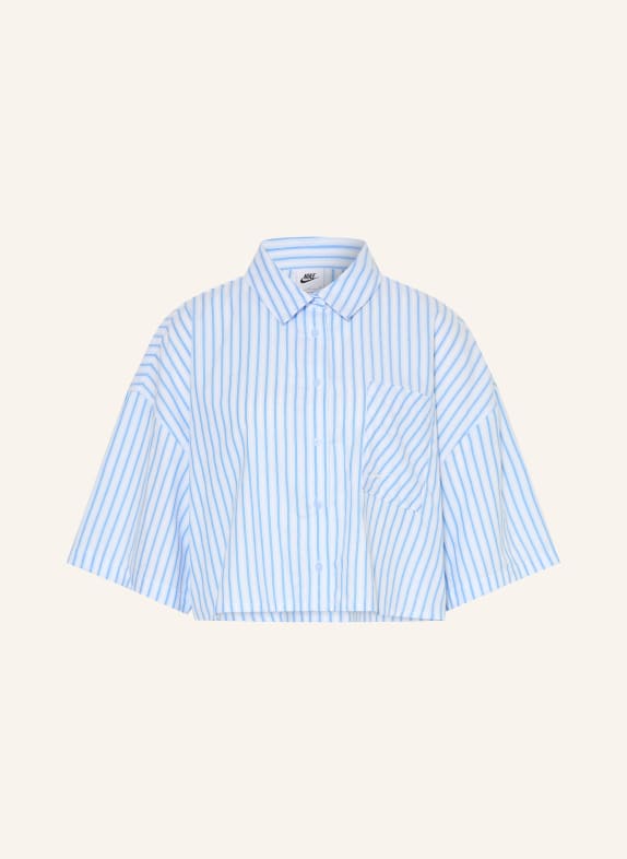 Nike SPORTSWEAR CHILL POPLIN Shirt blouse LIGHT BLUE / WHITE