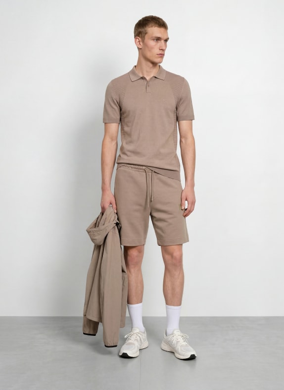 BOSS Tricou polo din tricot MOMENTUM LITE  Croială regulară KAKI