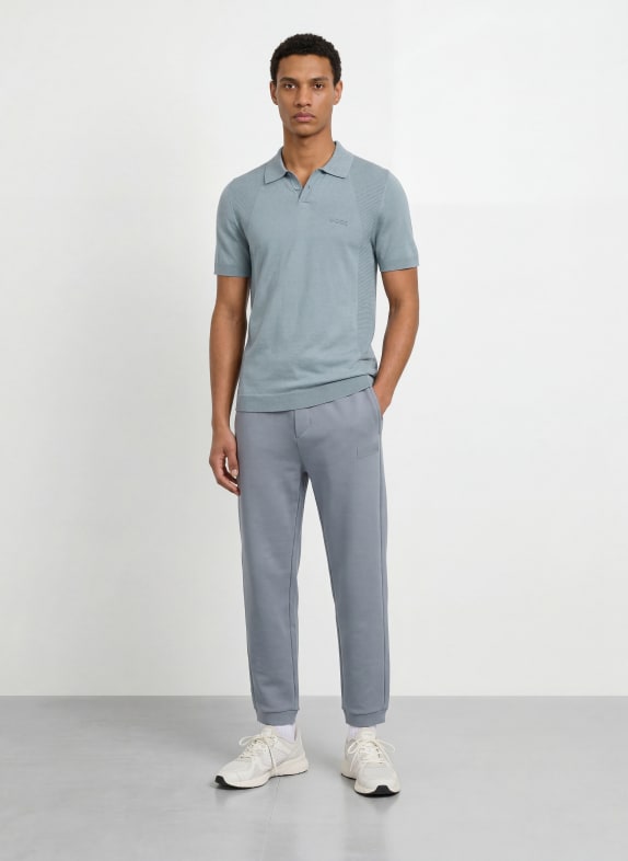 BOSS Strikket poloshirt MOMENTUM LITE  Regular Fit GRÅ