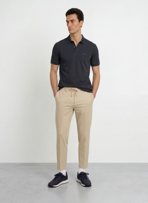 BOSS Tricou polo din jersey PIO ALBASTRU ÎNCHIS