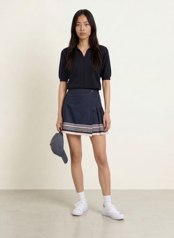 LACOSTE Gebreid poloshirt DONKERBLAUW
