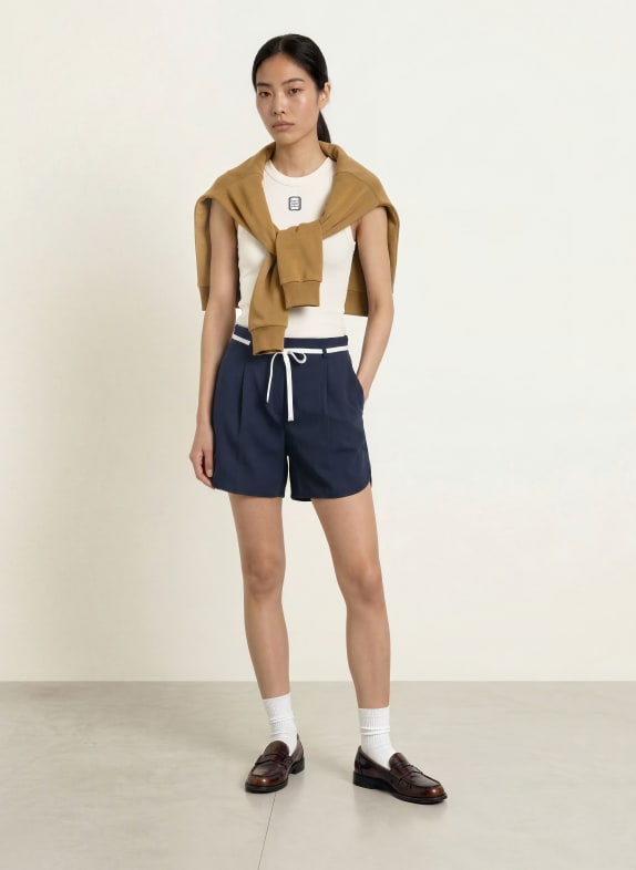 LACOSTE Short DONKERBLAUW / WIT