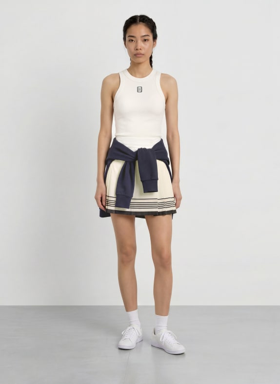 LACOSTE Wikkelrok WIT / DONKERBLAUW