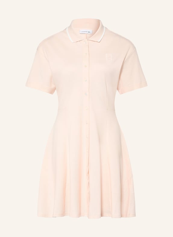 LACOSTE Piqué polo dress LIGHT PINK / WHITE
