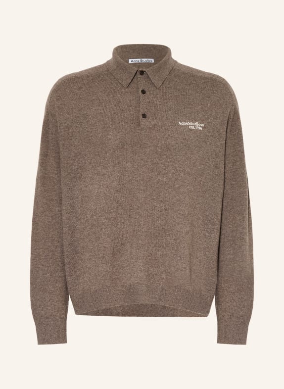 Acne Studios Tricou polo din tricot TAUPE