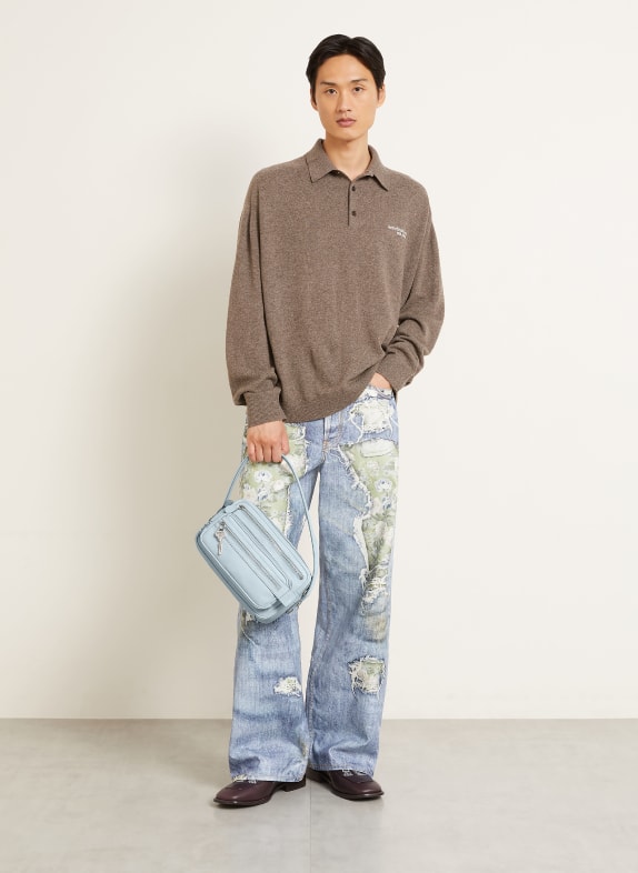Acne Studios Gebreid poloshirt TAUPE